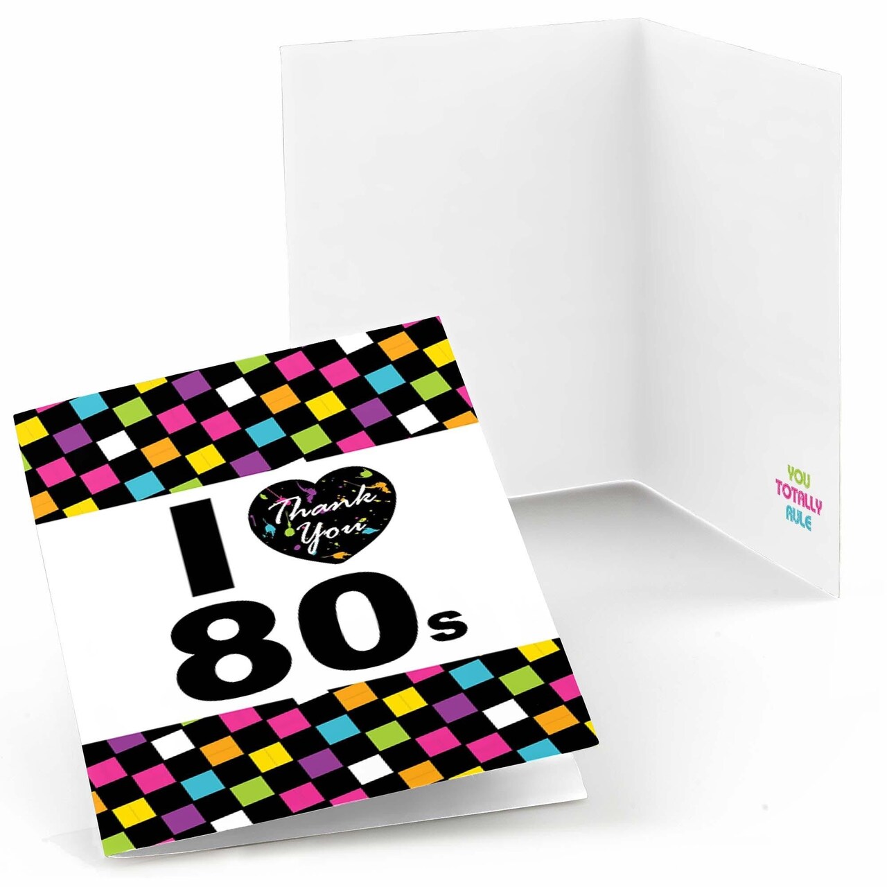 Big Dot of Happiness 80's Retro - Totally 1980s Party Thank You Cards (8 count)